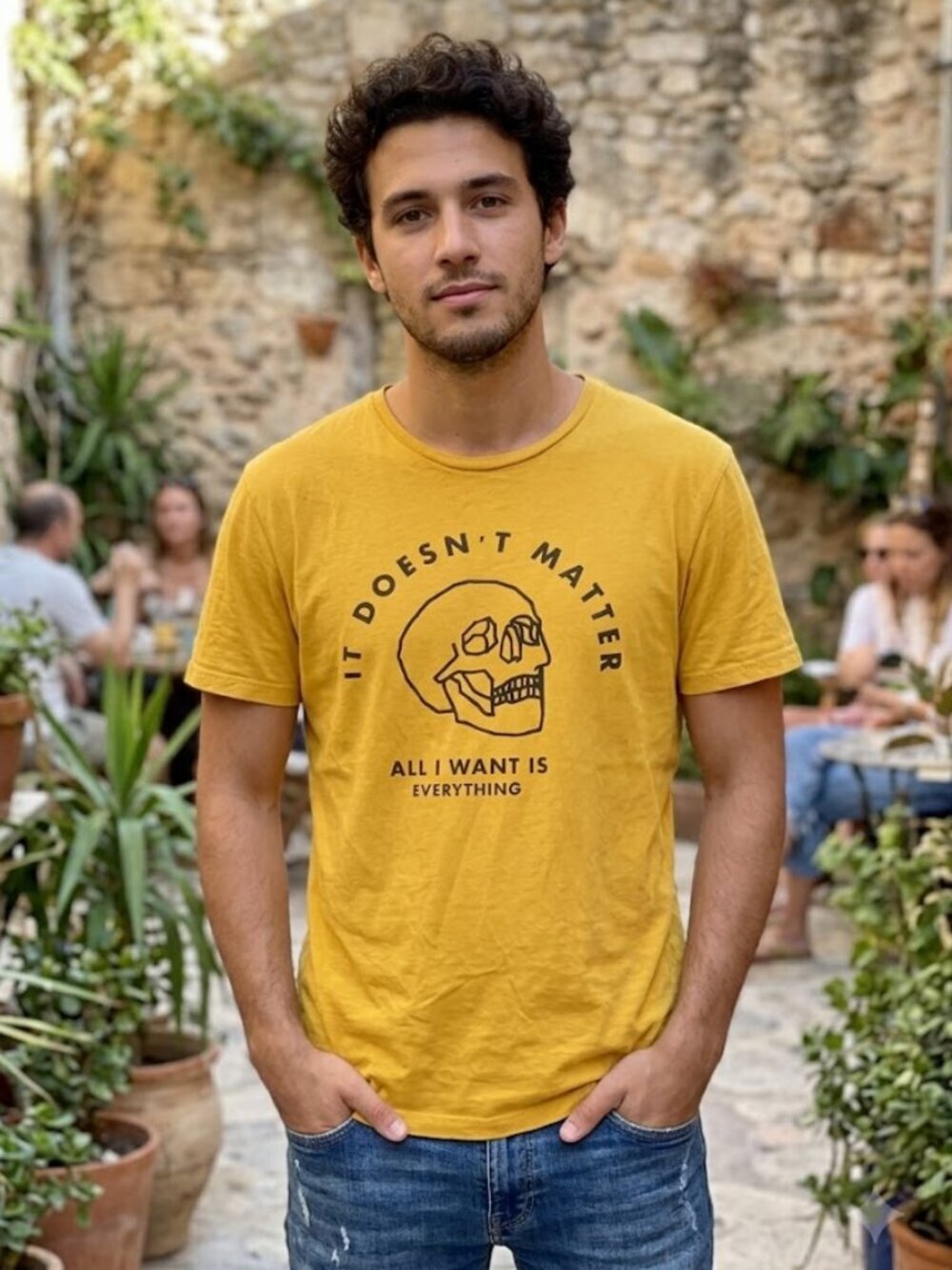 Men Shirt Bershka size L yellow